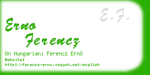 erno ferencz business card